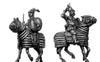 Mounted Swordsman on barded horse (28mm)