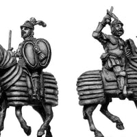 Mounted Swordsman on barded horse (28mm)