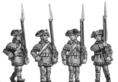 NEW - Continental Infantry in Hunting shirt, marching (18mm)