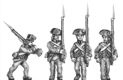 NEW - Infantry in Tricorne, marching (18mm)