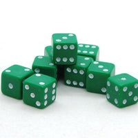 7mm Dice - green (x10)