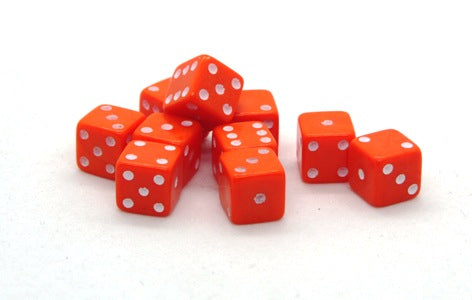 7mm Dice - orange (x10)