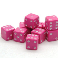 7mm Dice - pink (x10)