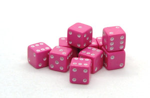 7mm Dice - pink (x10)