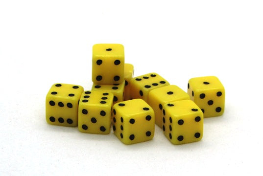 7mm Dice - yellow (x10)