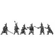 Foot artillery crew in greatcoat, firing (18mm)