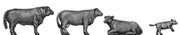 Belted Galloway herd - 4 piece set (28mm)