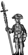 1756-63 Saxon Musketeer officer, at attention with spontoon (28mm)