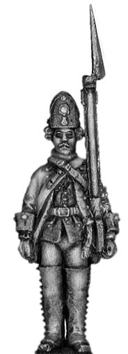 1756-63 Saxon Fusilier, at attention (28mm)