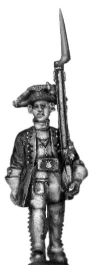 1756-63 Saxon Fusilier officer, marching with musket (28mm)