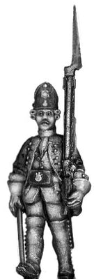 1756-63 Saxon Fusilier sergeant, marching with musket (28mm)
