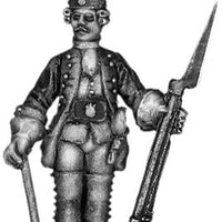 1756-63 Saxon Fusilier sergeant, at attention with musket (28mm)