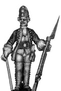 1756-63 Saxon Fusilier sergeant, at attention with musket (28mm)