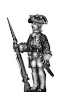 1756-63 Saxon Grenadier officer, at attention with musket (28mm)