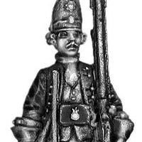 1756-63 Saxon Grenadier sergeant, at attention with musket (28mm)