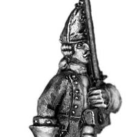 1756-63 Saxon Guard Grenadier officer, marching with musket (28mm)