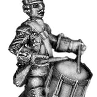 1756-63 Saxon Guard Grenadier drummer, marching (28mm)