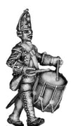 1756-63 Saxon Guard Grenadier drummer, marching (28mm)