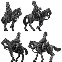 1756-63 Saxon Hussar in Colpack, walking (28mm)