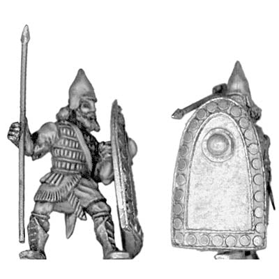 Assyrian heavy infantry, with spear and shield (28mm)
