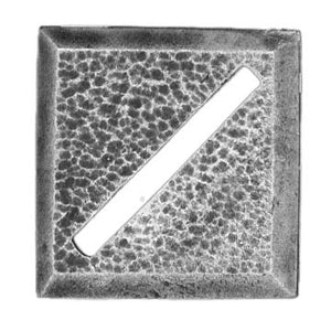 25mm square, diagonal slot, textured (28mm)