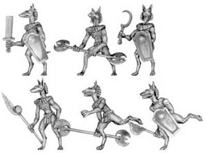 Anubis jackal warrior with hand weapons (28mm)