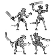 Bastet cat woman warrior with swords (28mm)