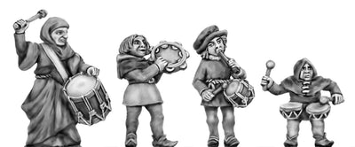 Medieval Percussion; Drum, Tambourine, Pipe and Tabor, Nakers (28mm)