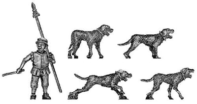 Dog Handler and dogs (28mm)