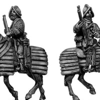 Mounted Arquebusier on barded horse (28mm)