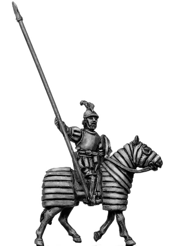 Mounted Officer on barded horse (28mm)