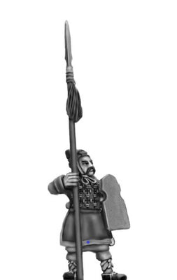 Light Armoured officer, spear and shield (28mm)