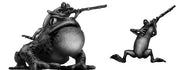 Pond Wars Frog Cavalry on toad mount with musket (28mm)