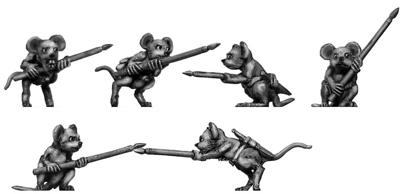 Warrior Mouse, with spear (28mm)
