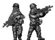 1960-80s US trooper in MOPP gear and helmet with M16/M203 grenade launcher (28mm)