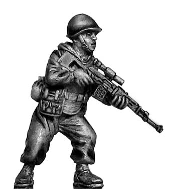 Mechanised infantry Sniper in helmet with SVD rifle (28mm)