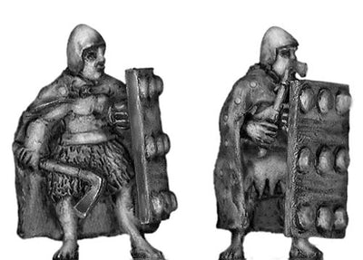 Sumerian front rank axeman with cloak (28mm)