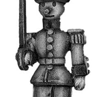 Toy Town Soldier Officer in busby at attention (28mm)