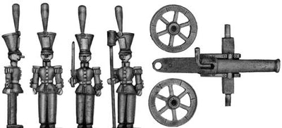 Toy Town Soldier Artillery piece and four crew (28mm)