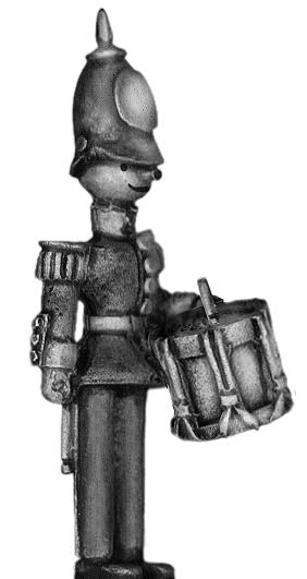 Toy Town Soldier drummer in helmet at attention (28mm)