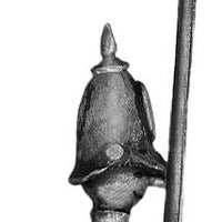 Toy Town Soldier standard bearer in helmet marching (28mm)