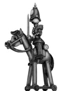 Toy Town Soldier Mounted Officer in helmet (28mm)