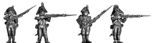 Grenadier, bicorne, ragged campaign uniform, firing and loading (28mm)