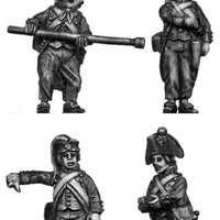 Foot artilleryman, bicorne, ragged uniform, loading (28mm)