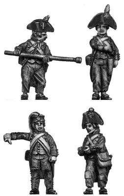 Foot artilleryman, bicorne, ragged uniform, loading (28mm)