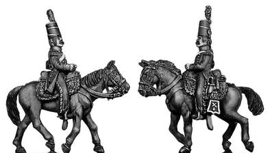 Mounted Horse Artilleryman chasseur coat Mirliton style shako (28mm)