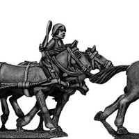 Four horse limber, cantering, with two civilian drivers (28mm)