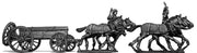 Four horse caisson, cantering, with two civilian drivers (28mm)