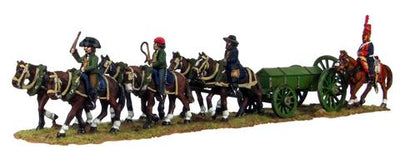 Six horse caisson, walking, with three civilian drivers (28mm)