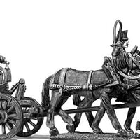 Four horse caisson würtz wagon, walking, with two civilian drivers (28mm)